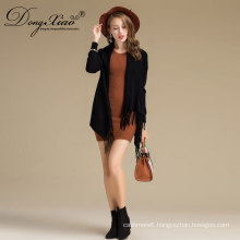 Winter Black Casual Loose Shawl Collar Knitted Wholesale Wool Poncho